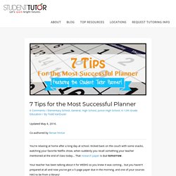 7 Tips for the Most Successful Planner