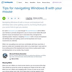 Tips for navigating Windows 8 with your mouse