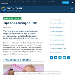 Tips on Learning to Talk