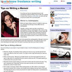 Tips on Writing a Memoir - LoveToKnow Freelance Writing