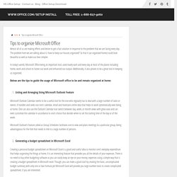Tips to organize Microsoft Office