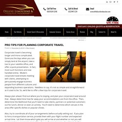 PRO TIPS FOR PLANNING CORPORATE TRAVEL