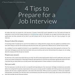 4 Tips to Prepare for a Job Interview
