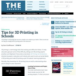 Tips for 3D Printing in Schools