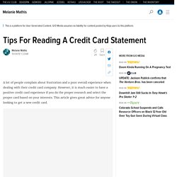 Tips For Reading A Credit Card Statement