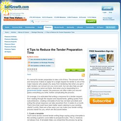 4 Tips to Reduce the Tender Preparation Time