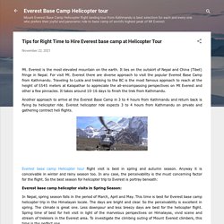 Tips for Right Time to Hire Everest base camp at Helicopter Tour