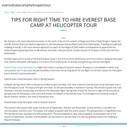 Tips for Right Time to Hire Everest base camp at Helicopter Tour - everestbasecamphelicoptertour