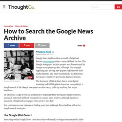 Tips for Searching the Google News Archive