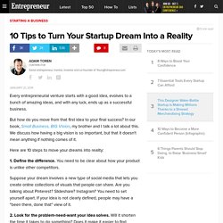 10 Tips to Turn Your Startup Dream Into a Reality