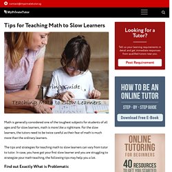 Tips for Teaching Math to Slow Learners