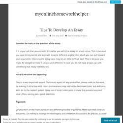 Tips To Develop An Essay