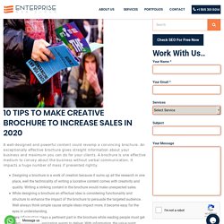 TIPS TO MAKE CREATIVE BROCHURE