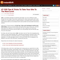 47 CSS Tips & Tricks To Take Your Site To The Next Level
