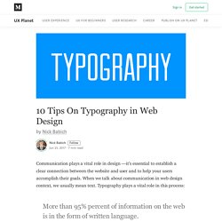 10 Tips On Typography in Web Design - UX Planet