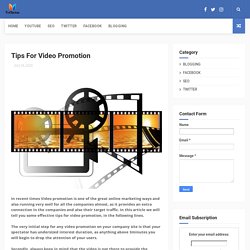 Tips For Video Promotion - TeChetan