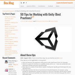 50 Tips for Working with Unity (Best Practices)