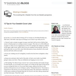 12 Tips for Your Swedish Cover Letter