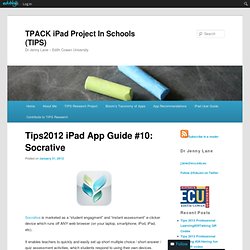 Tips2012 iPad App Guide #10: Socrative