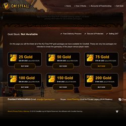 Buy Gold for Kul Tiras PvP: Crestfall Gaming Vanilla 1.12 WoW