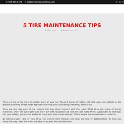 5 Tire Maintenance Tips