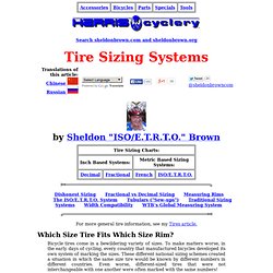 Tire Sizing Systems