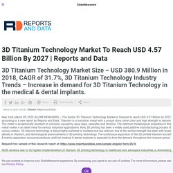3D Titanium Technology Market To Reach USD 4.57 Billion By 2027