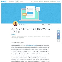 Are Your Titles Irresistibly Click Worthy & Viral?!