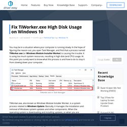 Fix TiWorker.exe High Disk Usage on Windows 10 - Driver Easy