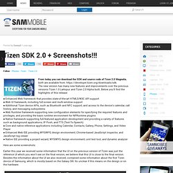 Tizen SDK 2.0 + Screenshots!!!