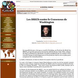 Les BRICS contre le Consensus de Washington
