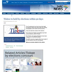Tlokwe to hold by elections within 90 days:Monday 30 November 2015
