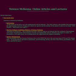 Terence McKenna: Online Articles and Lectures