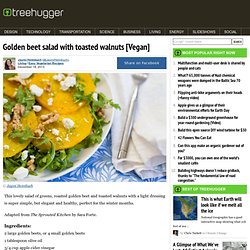 Golden beet salad with toasted walnuts [Vegan]