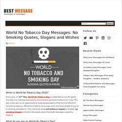 World No Tobacco Day Messages: No Smoking Quotes, Slogans