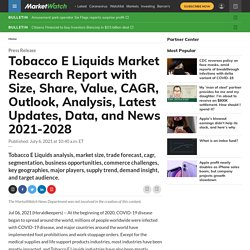 Tobacco E Liquids Overview, Size, Share and Trends 2021-2028