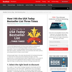 How I Hit the USA Today Bestseller List Three Times