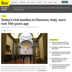 Today's rich families in Florence, Italy, were rich 700 years ago