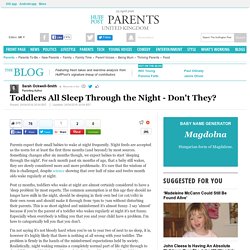 Toddlers All Sleep Through the Night - Don't They? 