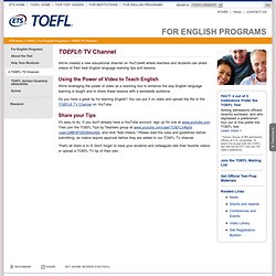 TOEFL: For English Programs: TOEFL TV