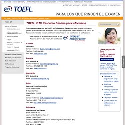 TOEFL iBT: Resource Centers