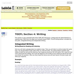 TOEFL Practice, Section 4: Writing