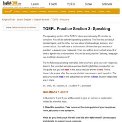 TOEFL Practice - Speaking