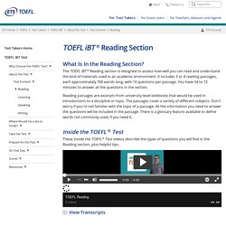 TOEFL iBT Reading Section (For Test Takers)