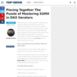 Piecing Together The Puzzle of Mastering SUMX in DAX Iterators - Magnetoz