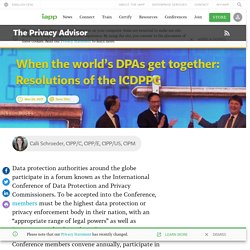 When the world’s DPAs get together: Resolutions of the ICDPPC