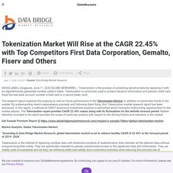 Tokenization Market Will Rise at the CAGR 22.45% with Top Competitors First Data Corporation, Gemalto, Fiserv and Others