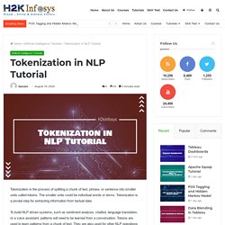 Tokenization in NLP Tutorial - H2kinfosys Blog