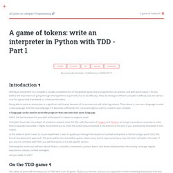 A game of tokens: write an interpreter in Python with TDD - Part 1 - The Digital Cat