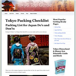 Tokyo Packing List, What to Pack For Tokyo, What to Bring to Tokyo